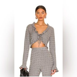 Majorelle Revolve Matching Set Elena Top & Pants in Heather Gray (Size S)